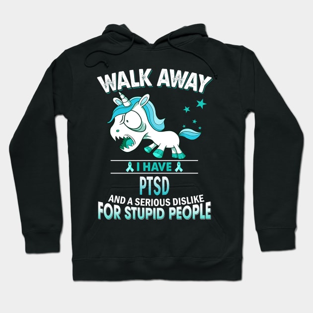 funny ptsd grumpy unicorn warrior Hoodie by TeesCircle